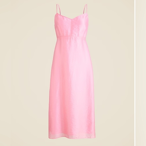 J. Crew Collection Pink Natasha Slip Dress in Organza (Frosted Peony) - Picture 6 of 13